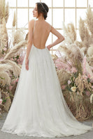 Load image into Gallery viewer, V neck Blackless Wedding Dress