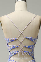 Load image into Gallery viewer, Light Blue Mermaid V Neck Long Prom Dress with Appliques Beading