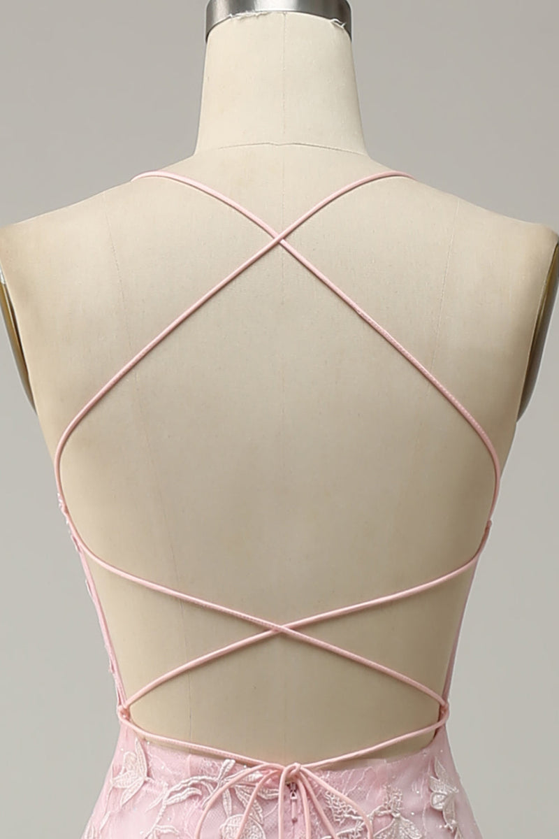 Load image into Gallery viewer, Mermaid Blue Long Prom Dress Backless Evening Dress