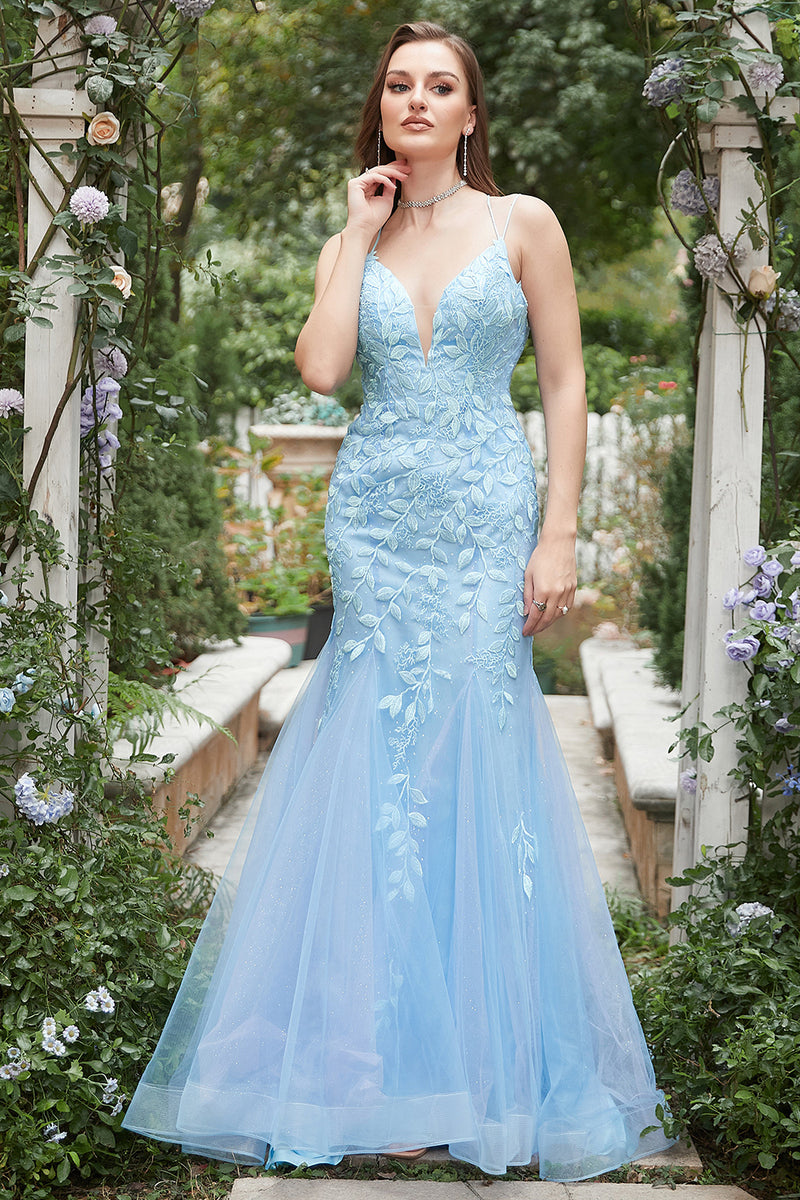 Peacock Blue Party Dress Mermaid Prom Dress Evening Dress Graduation Dress main image 1