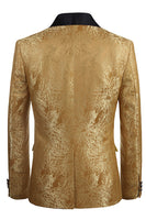 Load image into Gallery viewer, Golden One Button Jacquard Men's Prom Blazer