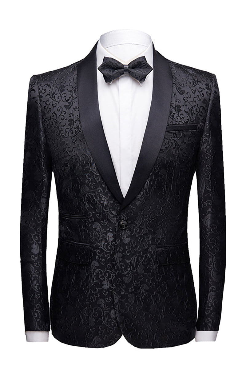 Load image into Gallery viewer, Black 2 Pieces Jacquard Men's Wedding Suits