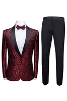 Load image into Gallery viewer, Black 2 Pieces Jacquard Men's Wedding Suits
