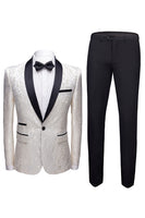 Load image into Gallery viewer, Black 2 Pieces Jacquard Men's Wedding Suits