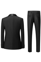 Load image into Gallery viewer, Black Shawl Lapel Three-Pieces Men's Suits
