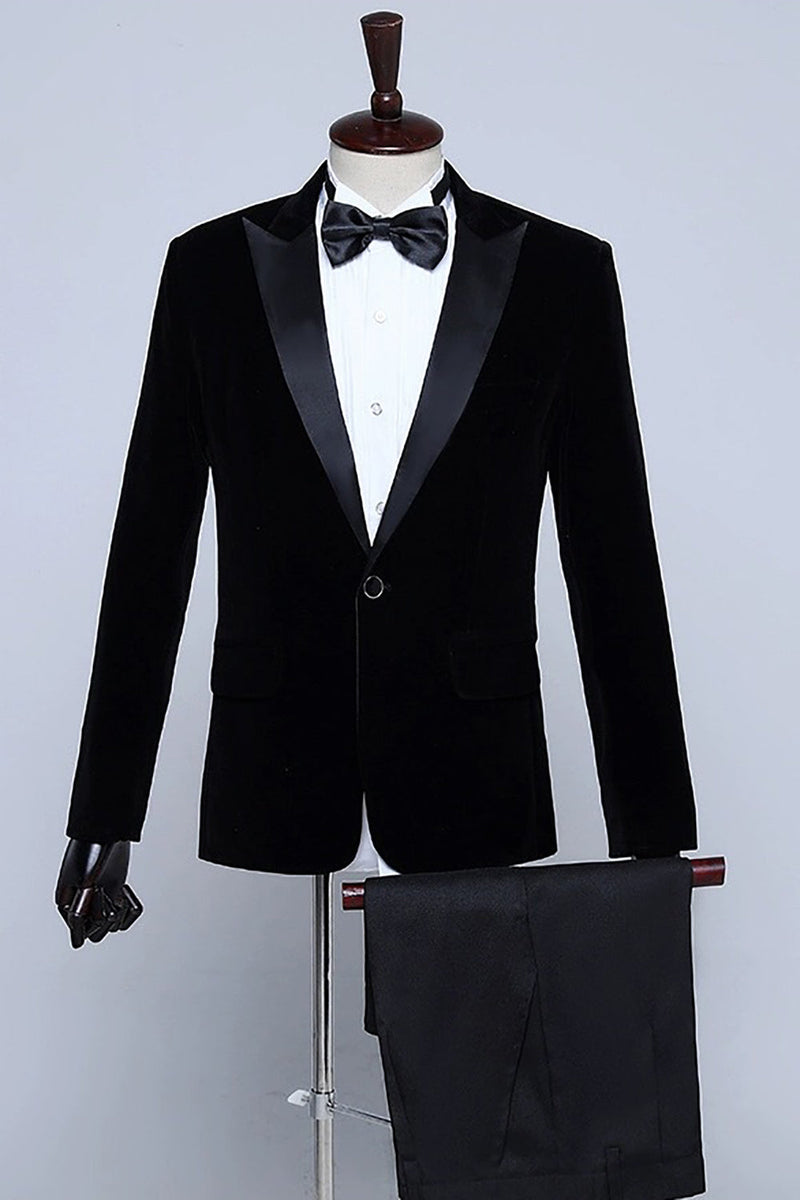 Load image into Gallery viewer, Black Velvet Men's Tuxedo for Party