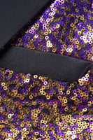Load image into Gallery viewer, Ombre Sequins Purple Men's 2 Piece Slim Fit Notched Lapel Party Suits