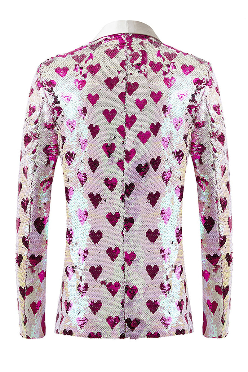 Load image into Gallery viewer, Pink Sequins Shawl Lapel Men's Blazer