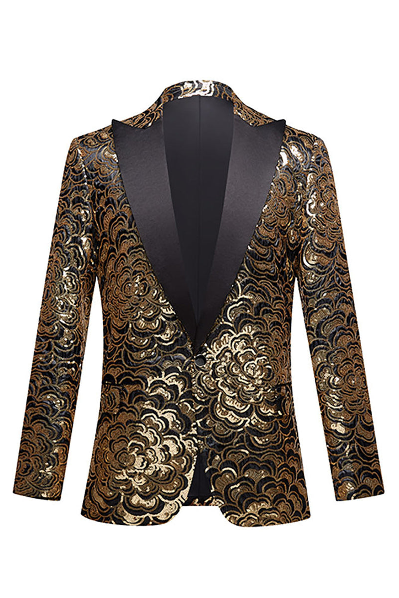 Load image into Gallery viewer, Golden Sequins Men's Blazer