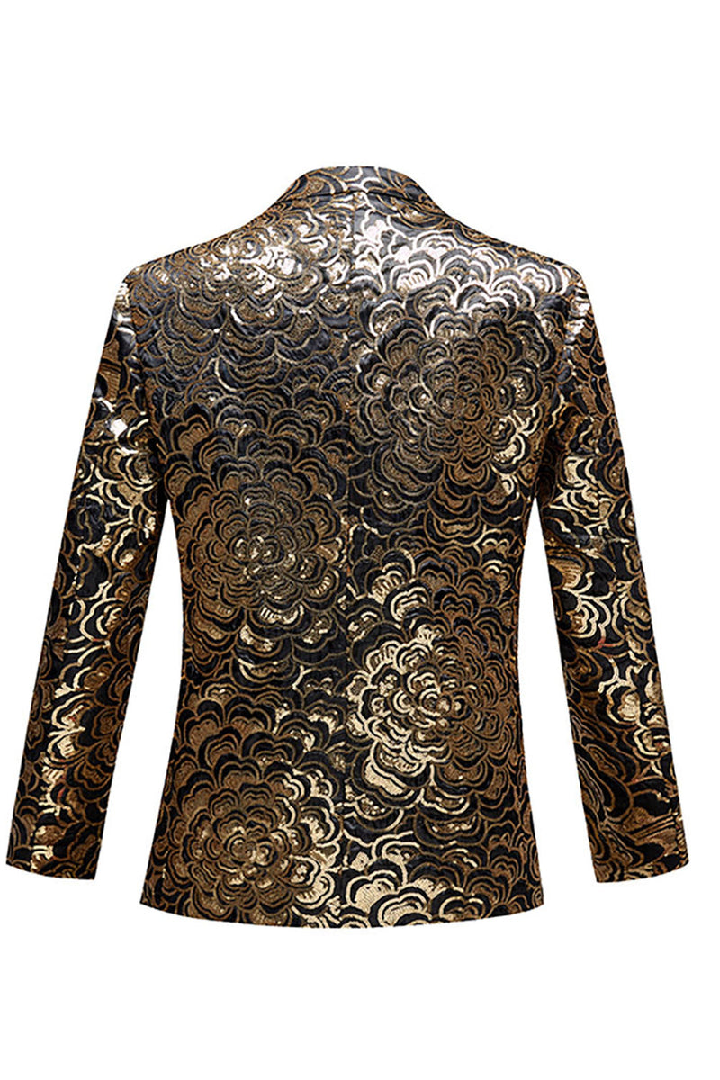 Load image into Gallery viewer, Golden Sequins Men's Blazer
