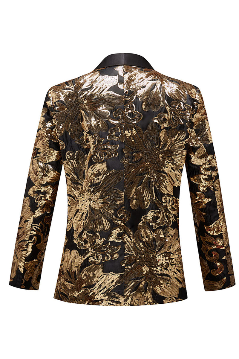 Load image into Gallery viewer, Golden Flower Shaped Sequins Men's Blazer