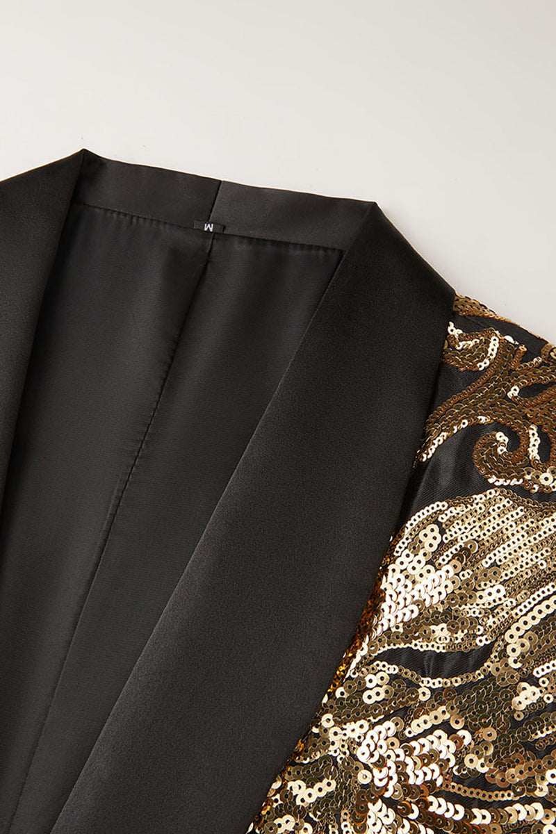 Load image into Gallery viewer, Golden Flower Shaped Sequins Men's Blazer