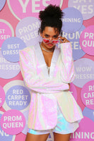 Load image into Gallery viewer, White Sparkly Prom Party Blazer for Women