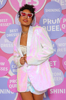 Load image into Gallery viewer, White Sparkly Prom Party Blazer for Women