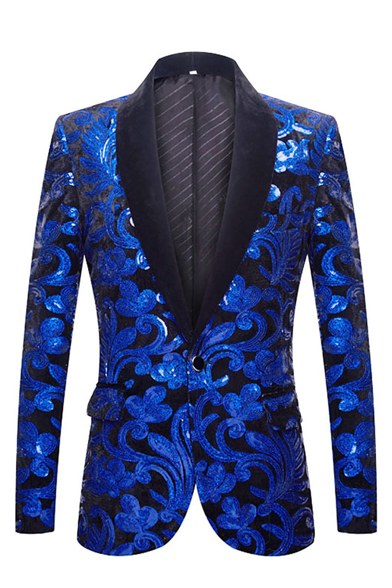 Load image into Gallery viewer, Royal Blue Sequins Men's 2 Pieces Suits
