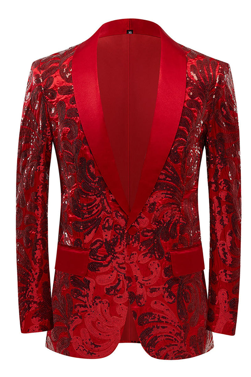 Load image into Gallery viewer, Glitter Red Sequins Men's Blazer