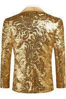 Load image into Gallery viewer, Golden Shawl Lapel Sequins Men's Blazer