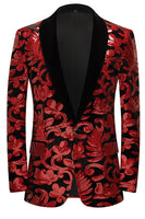 Load image into Gallery viewer, Glitter Red Sequins 2 Piece Men's Suits