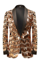 Load image into Gallery viewer, Glitter Golden Sequins Men's Blazer