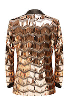 Load image into Gallery viewer, Glitter Golden Sequins Men's Blazer