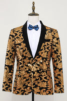 Load image into Gallery viewer, Men's Blazer Slim Fit Solid One Button Business Gold Suit Jacket