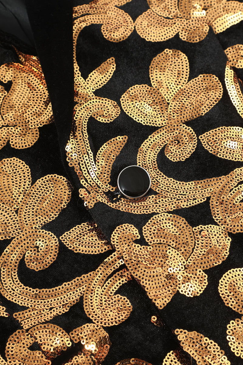 Load image into Gallery viewer, Men's Blazer Slim Fit Solid One Button Business Gold Suit Jacket