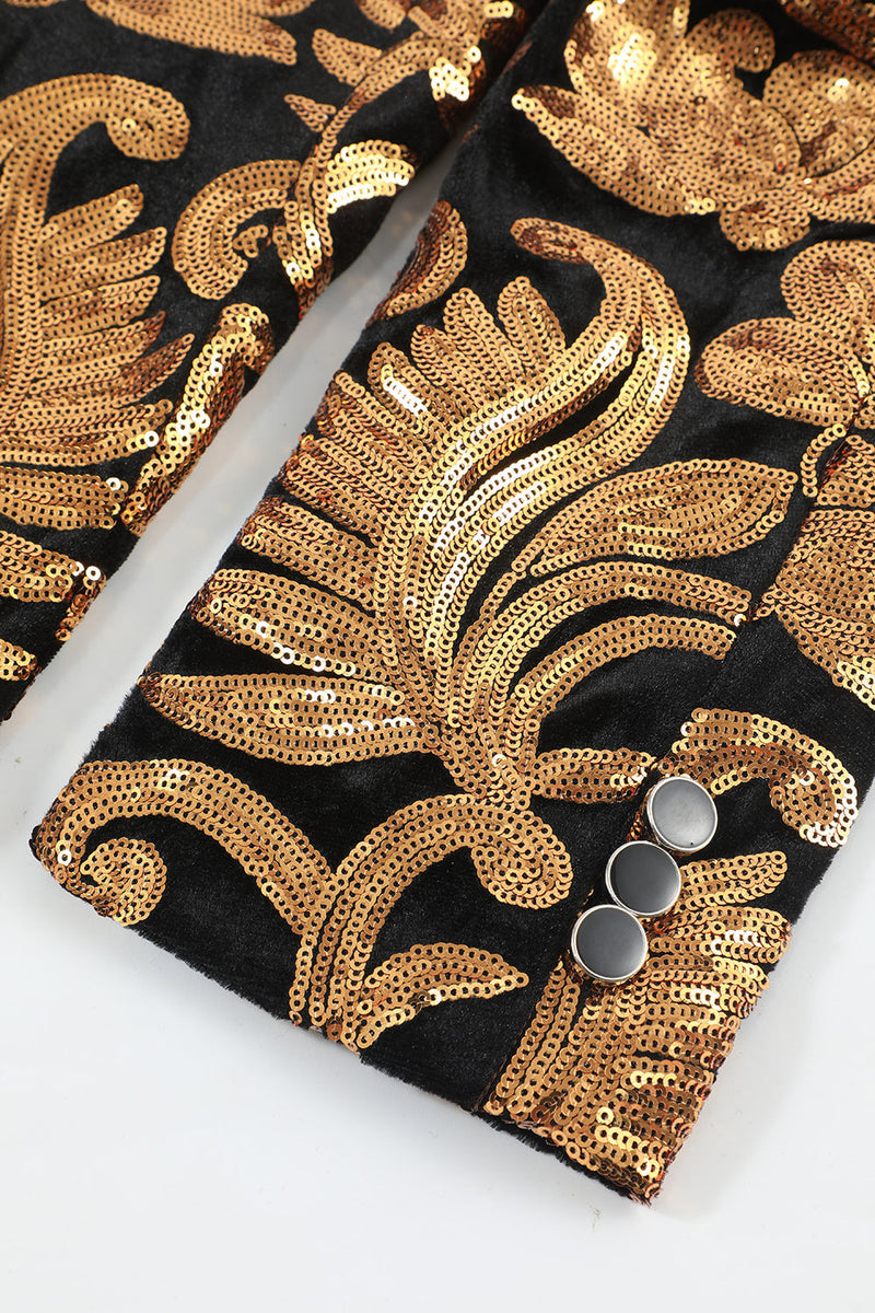 Load image into Gallery viewer, Men's Blazer Slim Fit Solid One Button Business Gold Suit Jacket