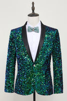 Load image into Gallery viewer, Green Sequined Men's Blazer Jacket