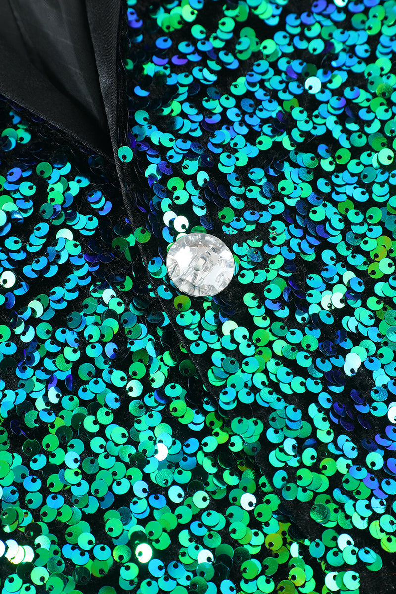 Load image into Gallery viewer, Green Sequined Men's Blazer Jacket