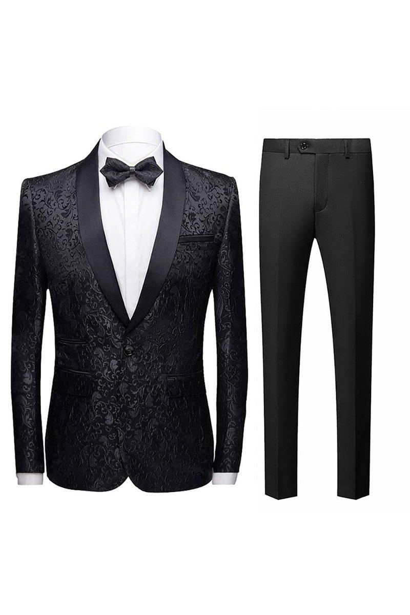 Load image into Gallery viewer, Men's 2-Piece Suits Jacquard Tuxedo