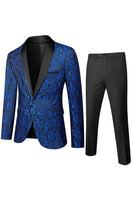 Load image into Gallery viewer, Men's 2-Piece Suits Jacquard Tuxedo