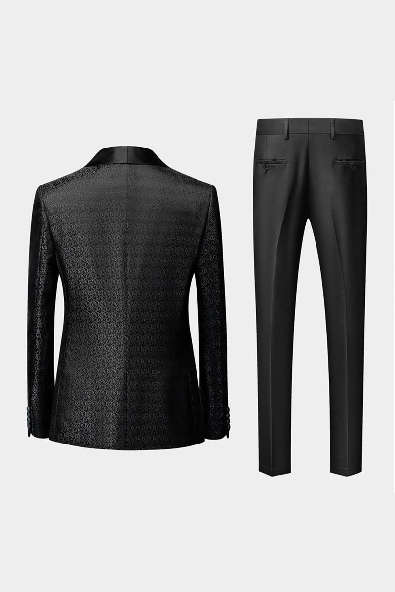 Load image into Gallery viewer, Black Men's 2-Piece Suits Shawl Lapel