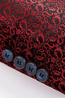 Load image into Gallery viewer, Black Shawl Lapel Jacquard 3 Pieces Men's Suits