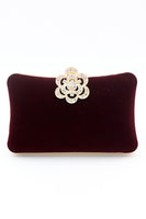 Load image into Gallery viewer, Burgundy Velvet Shoulder Chain Bag