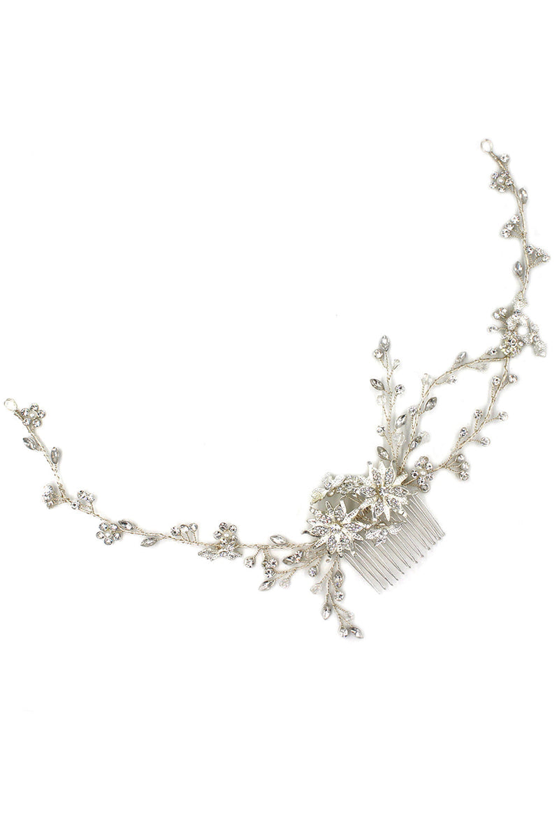 Load image into Gallery viewer, Rhinestone Flower Bridal Tiara