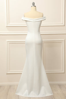 Mermaid Off the Shoulder White Wedding Dress