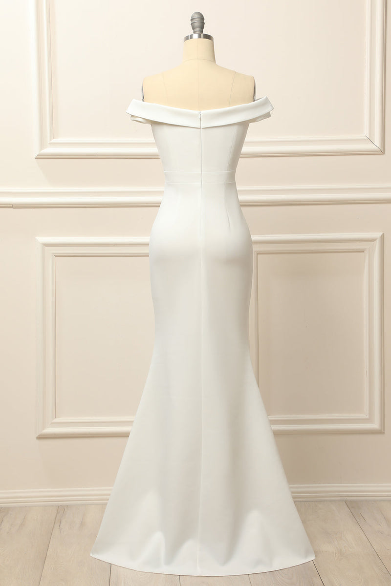 Load image into Gallery viewer, Mermaid Off the Shoulder White Wedding Dress