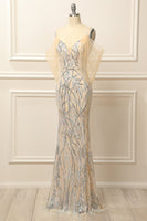 Load image into Gallery viewer, Mermaid Off the Shoulder Apricot Prom Dress with Sequins