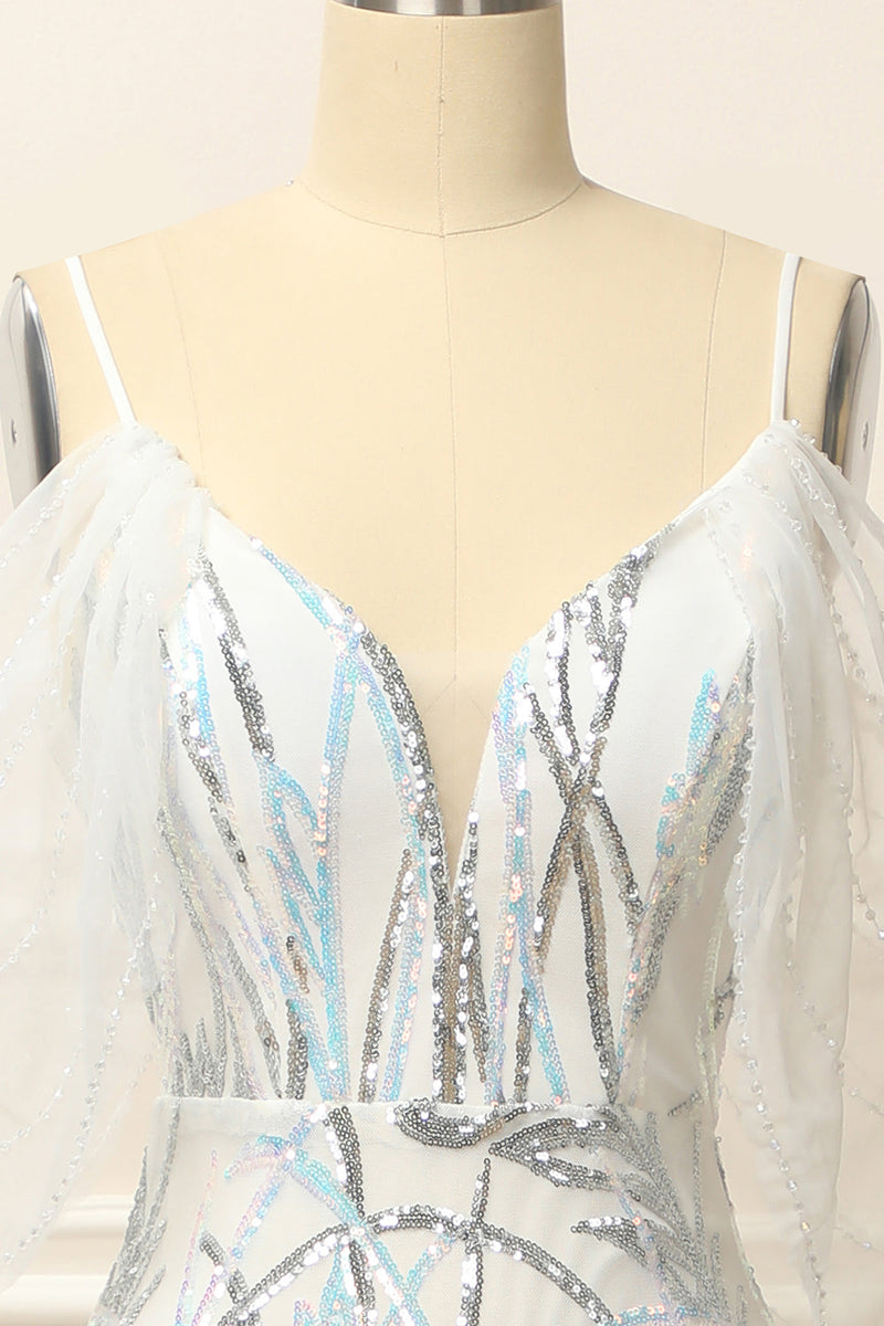 Load image into Gallery viewer, Mermaid Off the Shoulder White Long Prom Dress