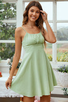 Load image into Gallery viewer, Open Back Spaghetti Straps White Graduation Dress