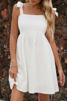 Load image into Gallery viewer, Spaghetti Straps A Line Mini White Graduation Dress