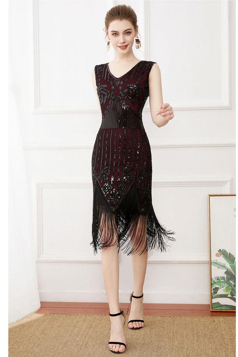 Load image into Gallery viewer, Fringes Glitter Sequins Party Dress with Sleeveless