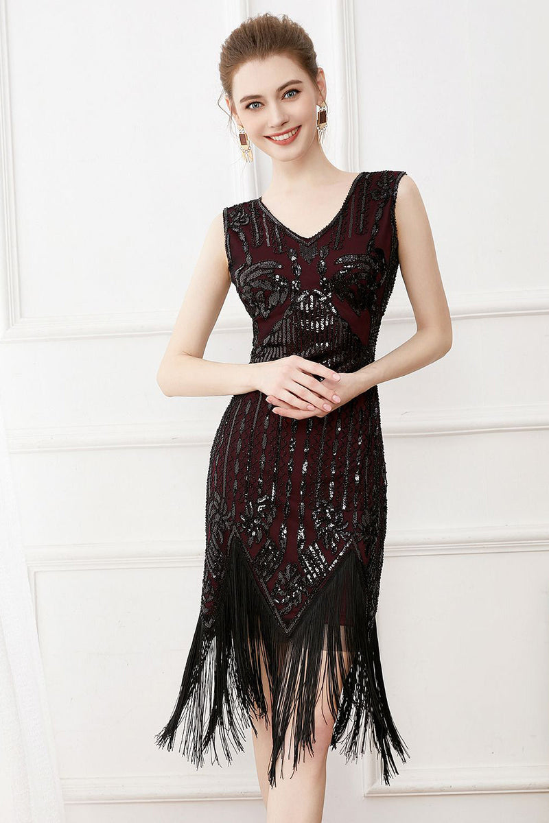 Load image into Gallery viewer, Fringes Glitter Sequins Party Dress with Sleeveless