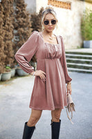 Load image into Gallery viewer, Black Velvet A line Holiday Party Dress with Pleated