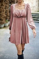 Load image into Gallery viewer, Black Velvet A line Holiday Party Dress with Pleated