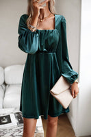 Load image into Gallery viewer, Black Velvet A line Holiday Party Dress with Pleated