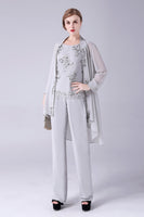 Load image into Gallery viewer, Navy 3 Piece Mother of the Bride Pant Suits with Appliques