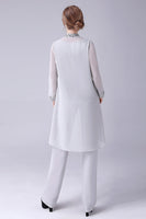 Load image into Gallery viewer, Navy 3 Piece Mother of the Bride Pant Suits with Appliques