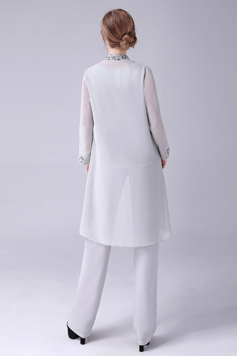 Load image into Gallery viewer, Navy 3 Piece Mother of the Bride Pant Suits with Appliques