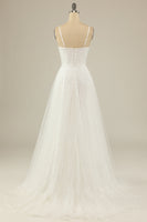 Load image into Gallery viewer, A Line Spaghetti Straps White Tulle Party Dress